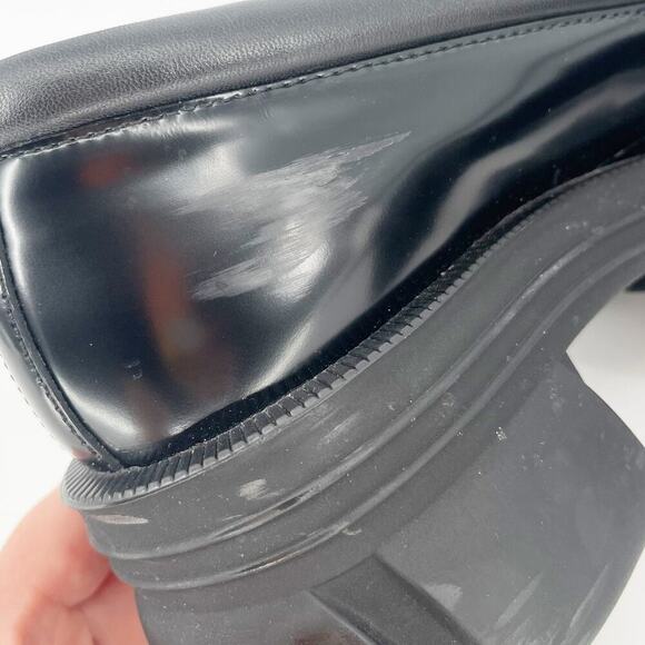 Gucci Black Glossy Leather Romance Interlocking GG Crystal Lug Sole Loafer EU 39 - Picture 9 of 16